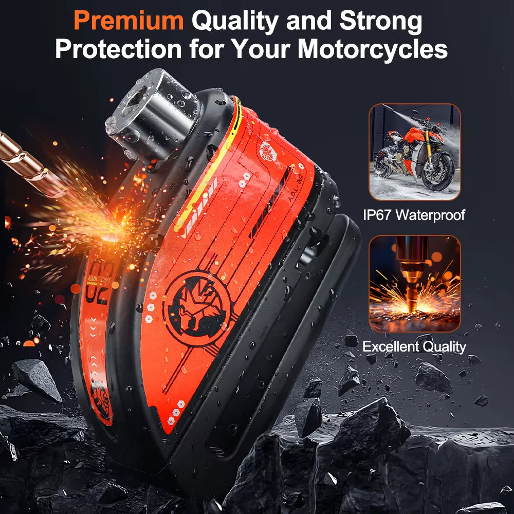 Motorcycle Alarm Disc Brake Lock Security Moto Wheel Disk Padlock Waterproof 120Db Loud anti Theft Alarma Motorcycle Disc Lock